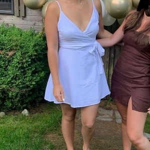 ASOS white wrap dress- perfect for bachelorette worn once